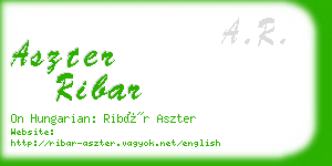 aszter ribar business card